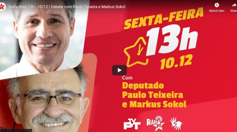 Debate entre Sokol e Paulo Teixeira na TV PT